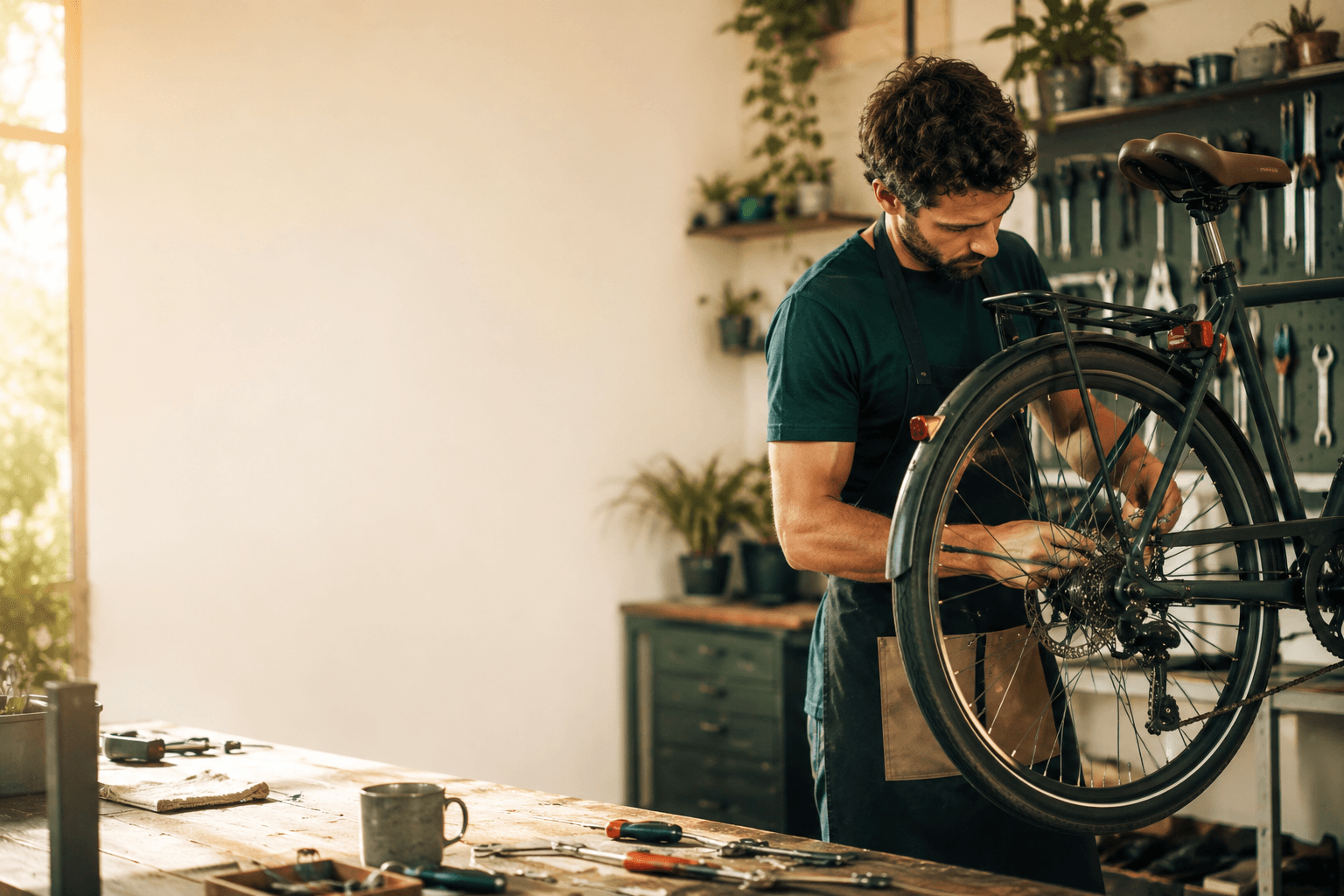 Réparation vélo locale dans un atelier